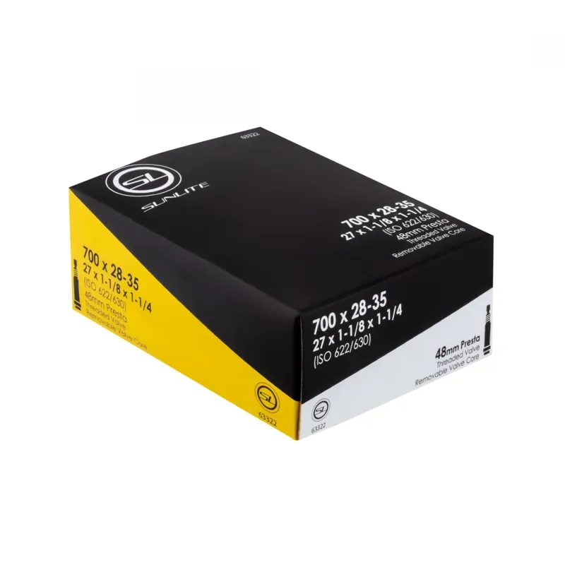 Sunlite PV48/SMTH/RC Inner Tube 30mm 700x28-35c/27x1 1/8x1 1/4 inch in Black