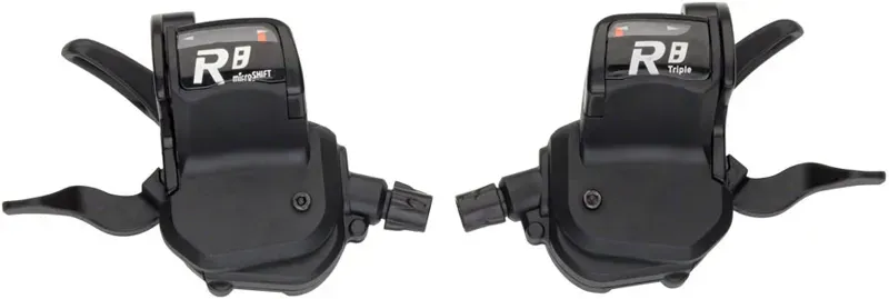 Microshift R8 Trigger Shifter Set 8-speed Road Triple in Black