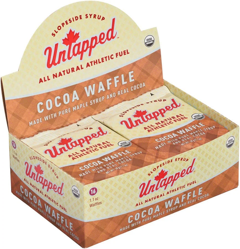 UnTapped Organic Cocoa Energy Waffles - Retail Box of 16 Single Servings
